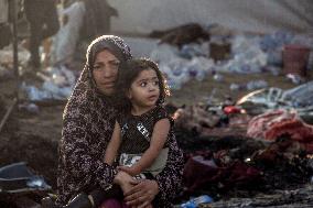 Aftermath of Israeli Strike on Displaced Civilians - Gaza