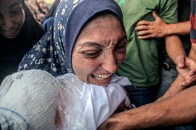 Aftermath of Israeli Strike on Displaced Civilians - Gaza