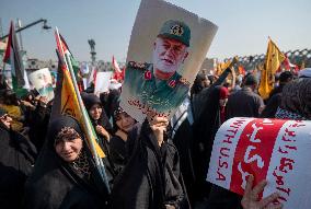 Funeral For General Abbas Nilforoushan In Tehran