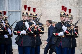 Macron Welcomes Lithuanian President at The Elysee Palace - Paris