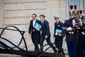 Macron Welcomes Lithuanian President at The Elysee Palace - Paris