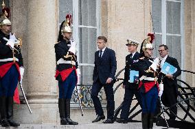 Macron Welcomes Lithuanian President at The Elysee Palace - Paris