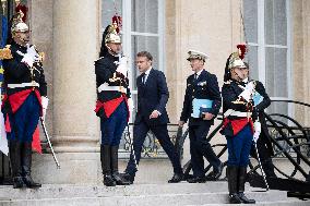 Macron Welcomes Lithuanian President at The Elysee Palace - Paris