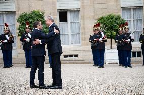 Macron Welcomes Lithuanian President at The Elysee Palace - Paris