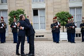 Macron Welcomes Lithuanian President at The Elysee Palace - Paris