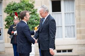 Macron Welcomes Lithuanian President at The Elysee Palace - Paris