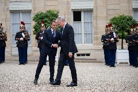 Macron Welcomes Lithuanian President at The Elysee Palace - Paris