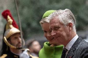 King and Queen of Belgium at the City Hall of Paris