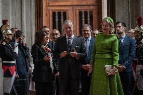 King and Queen of Belgium at the City Hall of Paris