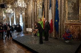 King and Queen of Belgium at the City Hall of Paris