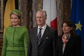 King and Queen of Belgium at the City Hall of Paris