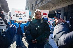 Singer Sarah Connor And PETA Protest In Front Of TUI Travel Agency