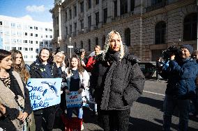 Singer Sarah Connor And PETA Protest In Front Of TUI Travel Agency