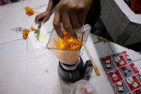 Small Producers In Xochimilco Prepare For The Day Of The Dead In Mexico