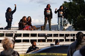 Indigenous Demonstrators Clash With Police Near U.S. Capitol