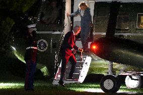 President Joe Biden and first lady Dr. Jill Biden return to White House