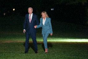 President Joe Biden and first lady Dr. Jill Biden return to White House