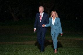 President Joe Biden and first lady Dr. Jill Biden return to White House