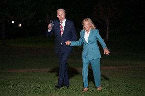 President Joe Biden and first lady Dr. Jill Biden return to White House