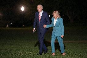 President Joe Biden and first lady Dr. Jill Biden return to White House