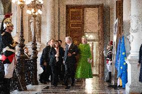 Belgium Royal Couple Visit To The Hotel De Ville - Paris