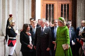 Belgium Royal Couple Visit To The Hotel De Ville - Paris