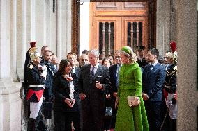 Belgium Royal Couple Visit To The Hotel De Ville - Paris