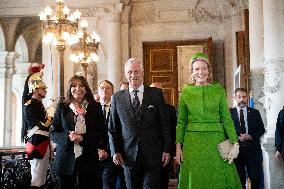 Belgium Royal Couple Visit To The Hotel De Ville - Paris