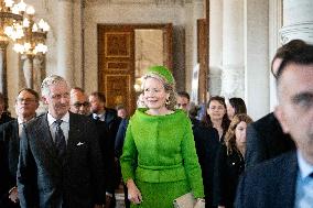 Belgium Royal Couple Visit To The Hotel De Ville - Paris