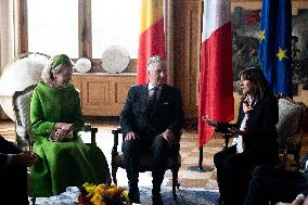 Belgium Royal Couple Visit To The Hotel De Ville - Paris