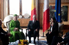 Belgium Royal Couple Visit To The Hotel De Ville - Paris