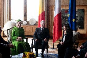 Belgium Royal Couple Visit To The Hotel De Ville - Paris