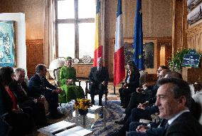 Belgium Royal Couple Visit To The Hotel De Ville - Paris