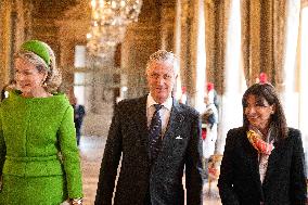 Belgium Royal Couple Visit To The Hotel De Ville - Paris