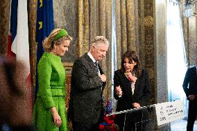 Belgium Royal Couple Visit To The Hotel De Ville - Paris