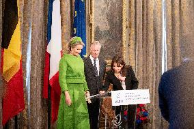 Belgium Royal Couple Visit To The Hotel De Ville - Paris