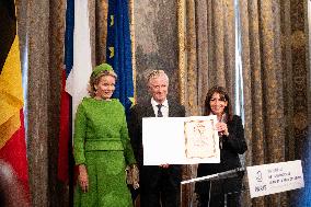 Belgium Royal Couple Visit To The Hotel De Ville - Paris