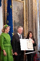 Belgium Royal Couple Visit To The Hotel De Ville - Paris