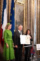 Belgium Royal Couple Visit To The Hotel De Ville - Paris