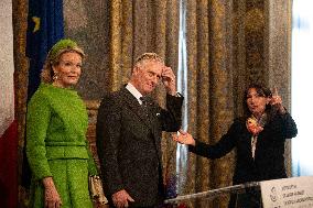 Belgium Royal Couple Visit To The Hotel De Ville - Paris