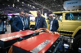 French Minister Of The Transports Visits Motor Show - Paris