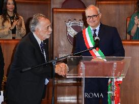 Francis Ford Coppola Receives The Capitoline Wolf - Rome