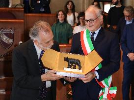 Francis Ford Coppola Receives The Capitoline Wolf - Rome