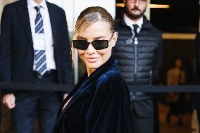 Celebrity Arrivals At Max Mara Fashion Show During The Milan Women's Fashion Week Spring/Summer 2025 In Milan