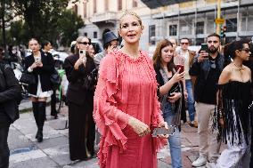 Celebrity Arrivals At Alberta Ferretti Fashion Show During The Milan Women's Fashion Week Spring/Summer 2025 In Milan