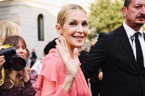 Celebrity Arrivals At Alberta Ferretti Fashion Show During The Milan Women's Fashion Week Spring/Summer 2025 In Milan