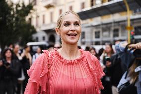 Celebrity Arrivals At Alberta Ferretti Fashion Show During The Milan Women's Fashion Week Spring/Summer 2025 In Milan