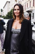 Celebrity Arrivals At Alberta Ferretti Fashion Show During The Milan Women's Fashion Week Spring/Summer 2025 In Milan