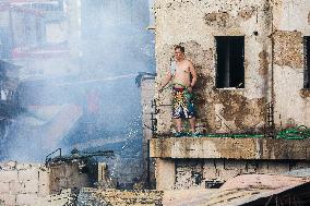 Fire At A Slum Area In Manila - Philippines