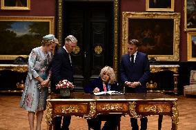 Belgium Royal Couple At Castle Of Chantilly